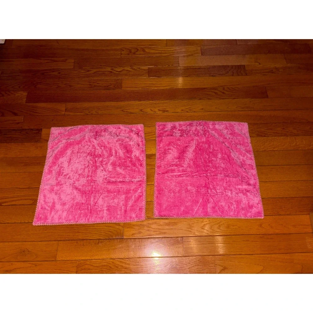 NWOT Pink‎ Velvet Pillow Cases Set of 2 Textured Decorative Throw Pillows Covers